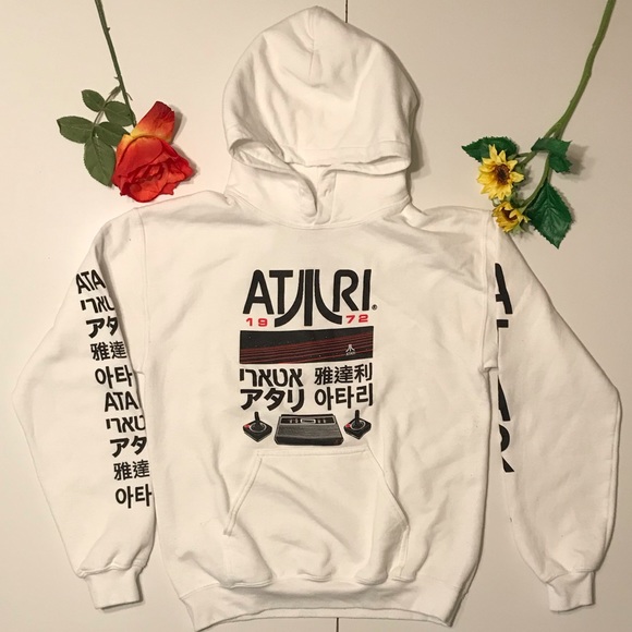 white atari hoodie